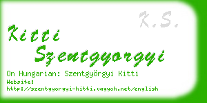 kitti szentgyorgyi business card